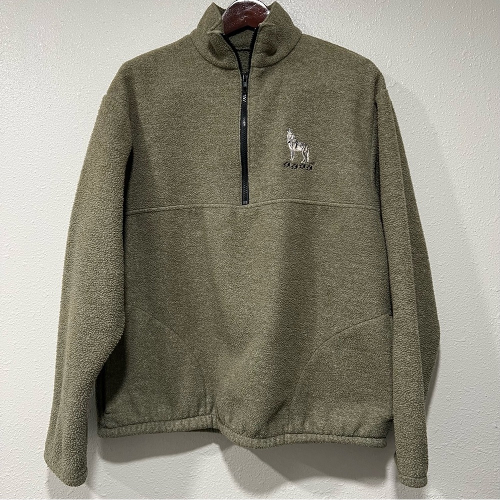 Vintage Fleece 1/4 Zip Pullover Gorpcore Size L/XL Wolf Howl Outdoor No Tag Tan